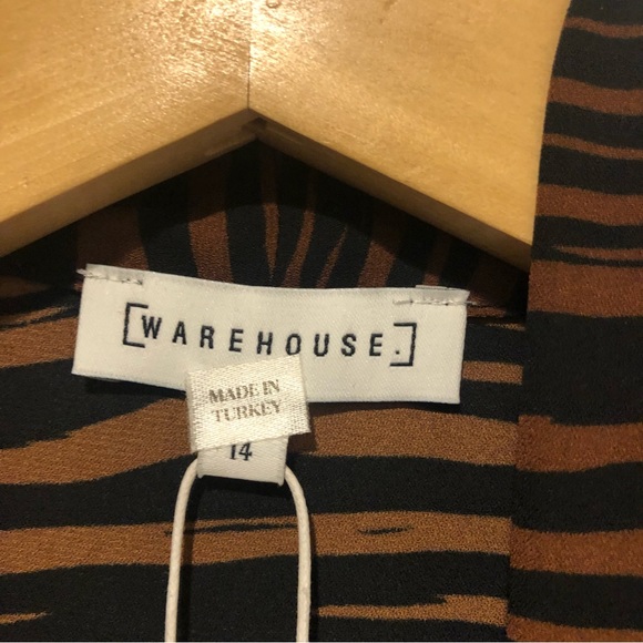 Warehouse Animal Print Pussybow Blouse - Picture 7 of 8